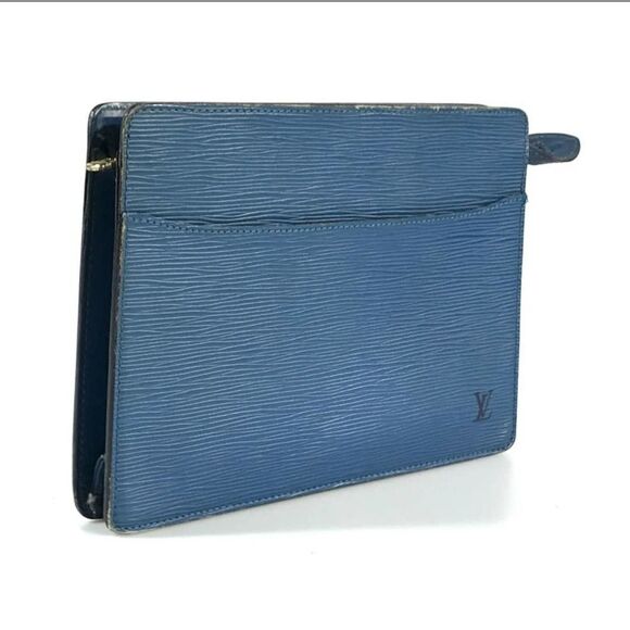 Louis Vuitton Bag Clutch EPI Blue M52525 SR0997 Authentic - Picture 3 of 12